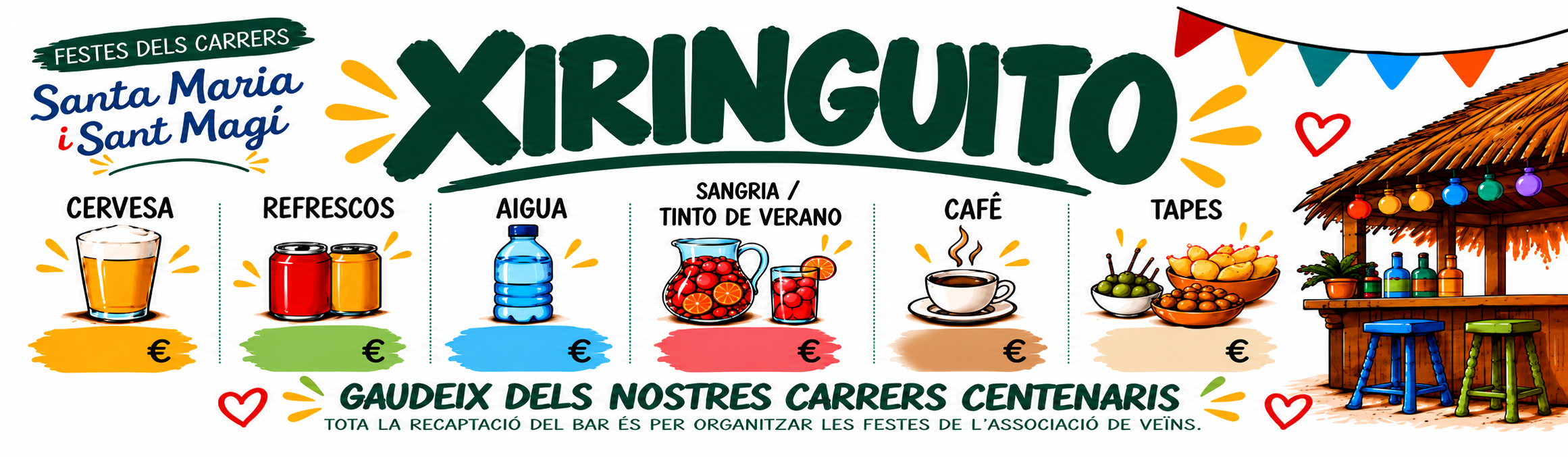 Cartell de preus del Xiringuito